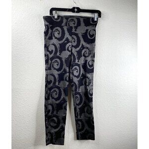 Krazy Larry Women's Black Pants Stretch Size 10 Swirl Pattern Unique